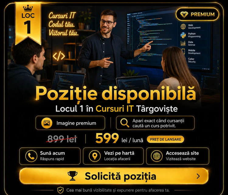Loc 1 Premium Cursuri IT Târgoviște - Poziție disponibilă, 599 lei pe lună