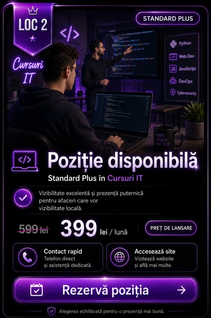 Loc 2 Standard Plus Cursuri IT Târgoviște - Poziție disponibilă, 399 lei pe lună