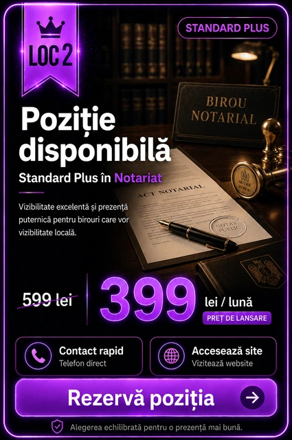 Loc 2 Standard Plus Notariat Târgoviște - Poziție disponibilă, 399 lei pe lună