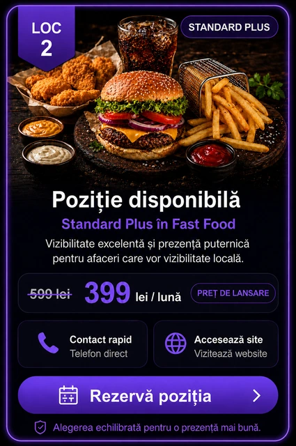 Loc 2 Standard Plus Fast Food Târgoviște - Poziție disponibilă, 399 lei pe lună