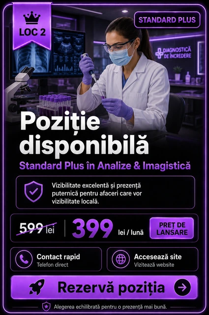 Loc 2 Standard Plus Analize și Imagistică Târgoviște - Poziție disponibilă, 399 lei pe lună