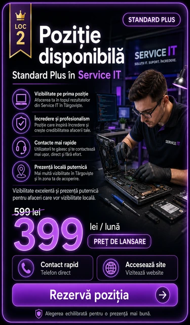 Loc 3 Standard Service IT Târgoviște - Poziție disponibilă, 249 lei pe lună